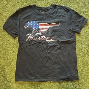 Ford Mustang American Flag T-Shirt Black Mens Large Officially Licensed ￼